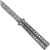 Tanto Blade Balisong Butterfly Knife | Damascus Blade | Tanto Point - TOPHATTER'S ARMORY DEALS Collectible Weapons - Tophatter Daily Deals