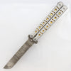 Clip Point Blade Balisong Butterfly Knife Flipper | Damascus Steel | Tanto Point - TOPHATTER'S ARMORY DEALS Collectible Weapons - Tophatter Daily Deals