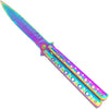 Balisong Flipper Butterfly Knife | Titanium Damascus Steel | Drop Point Blade - TOPHATTER'S ARMORY DEALS Collectible Weapons - Tophatter Daily Deals