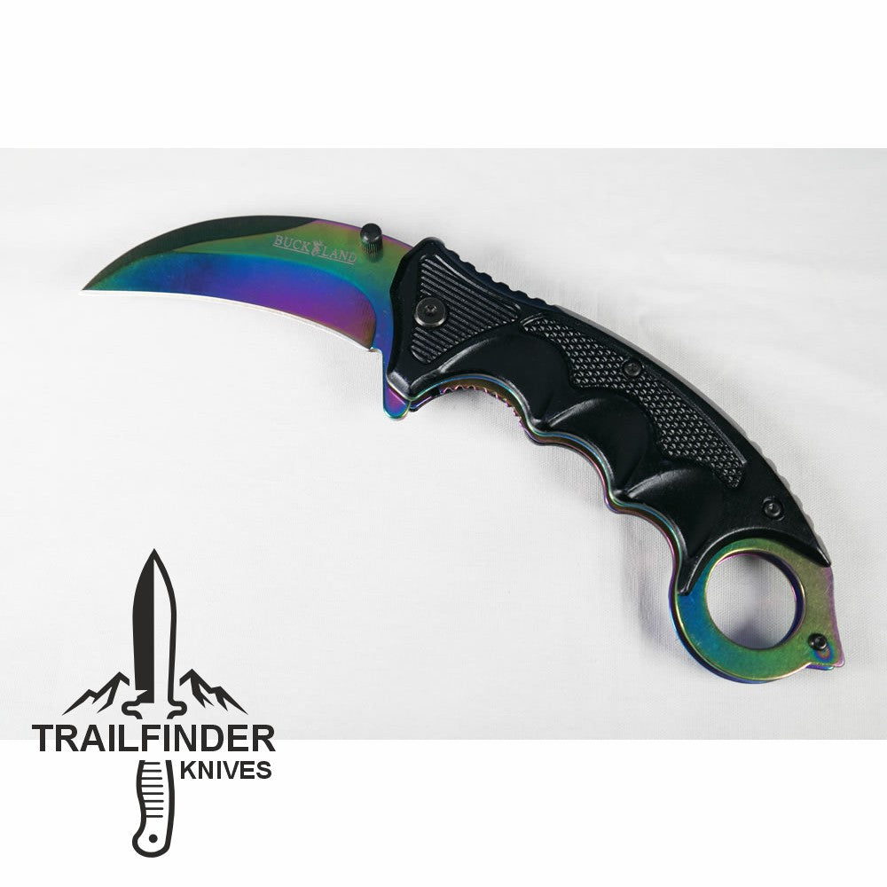 Trailfinder "The Rainbow Claw" 5" Liner Lock Folding Knife Folding Knife - Tophatter Daily Deals