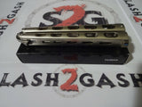 Jaguar Butterfly Knife HEAVY Taiwan Balisong - Black Serrated Knife-Balisong - Tophatter Daily Deals
