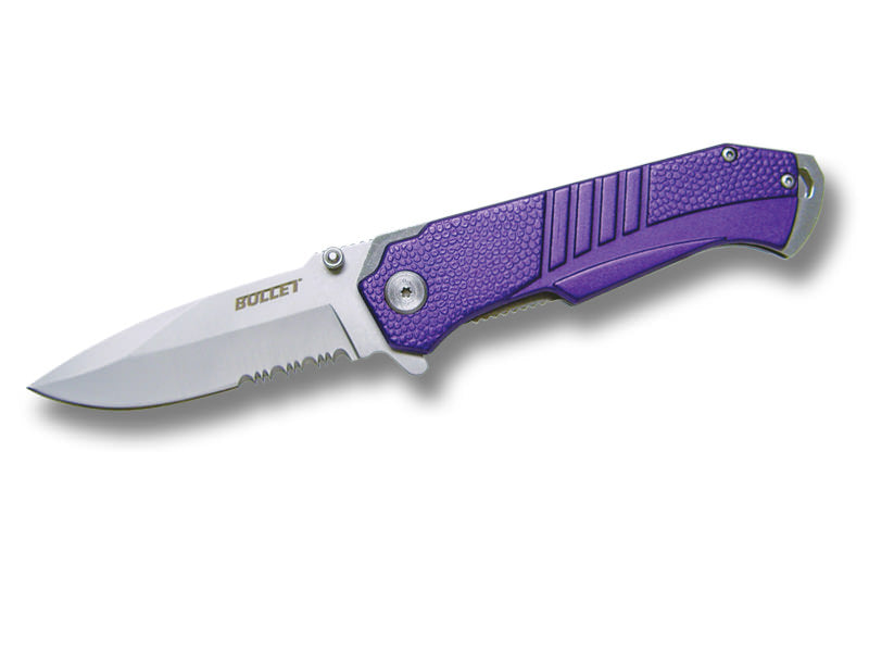BULLET Spring Assisted Opening Knife - Purple - TOPHATTER'S ARMORY DEALS Collectible Weapons - Tophatter Daily Deals