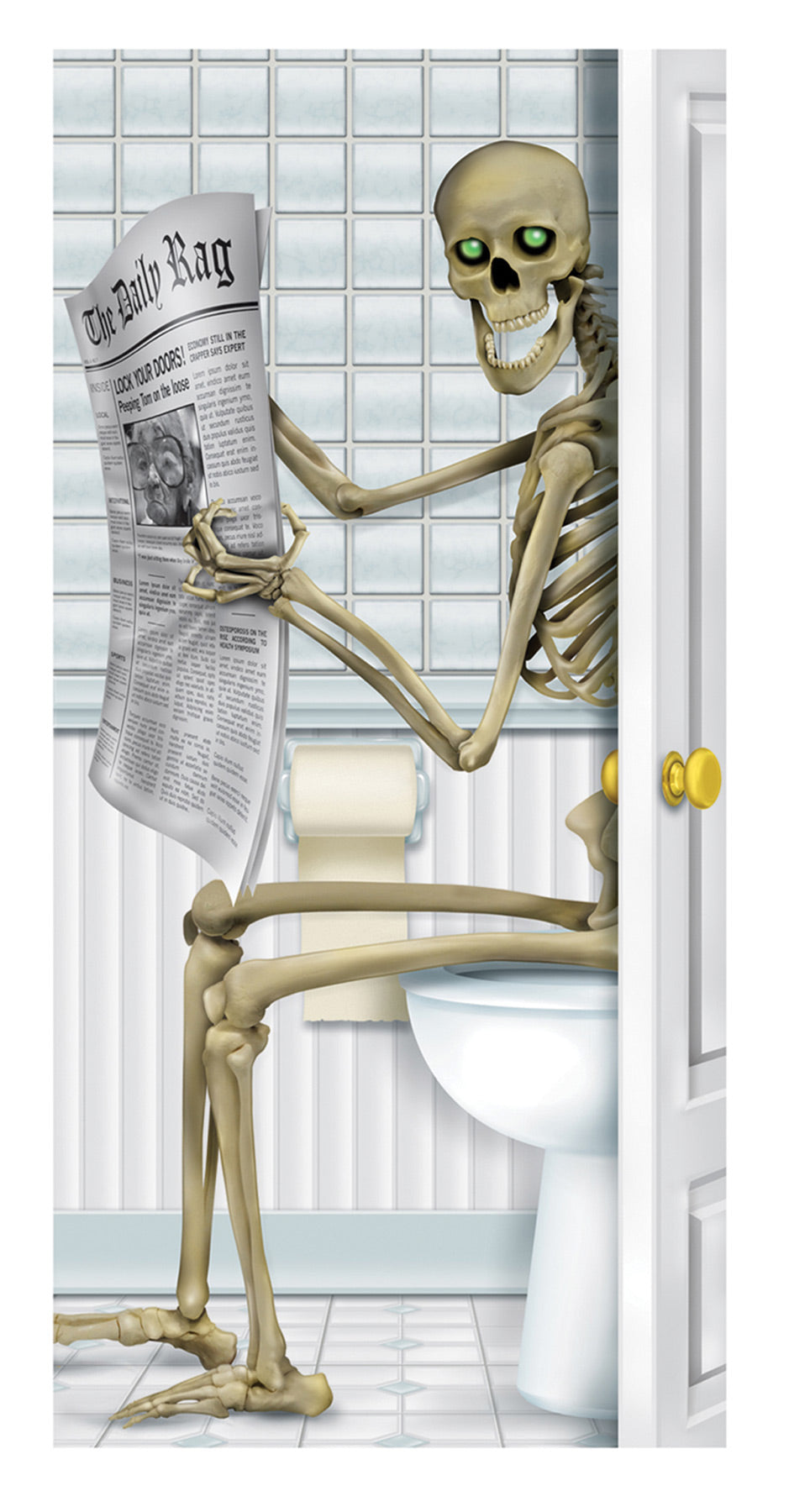 Skeleton Restroom Door Cover Halloween Skeleton Decorations - Tophatter Daily Deals