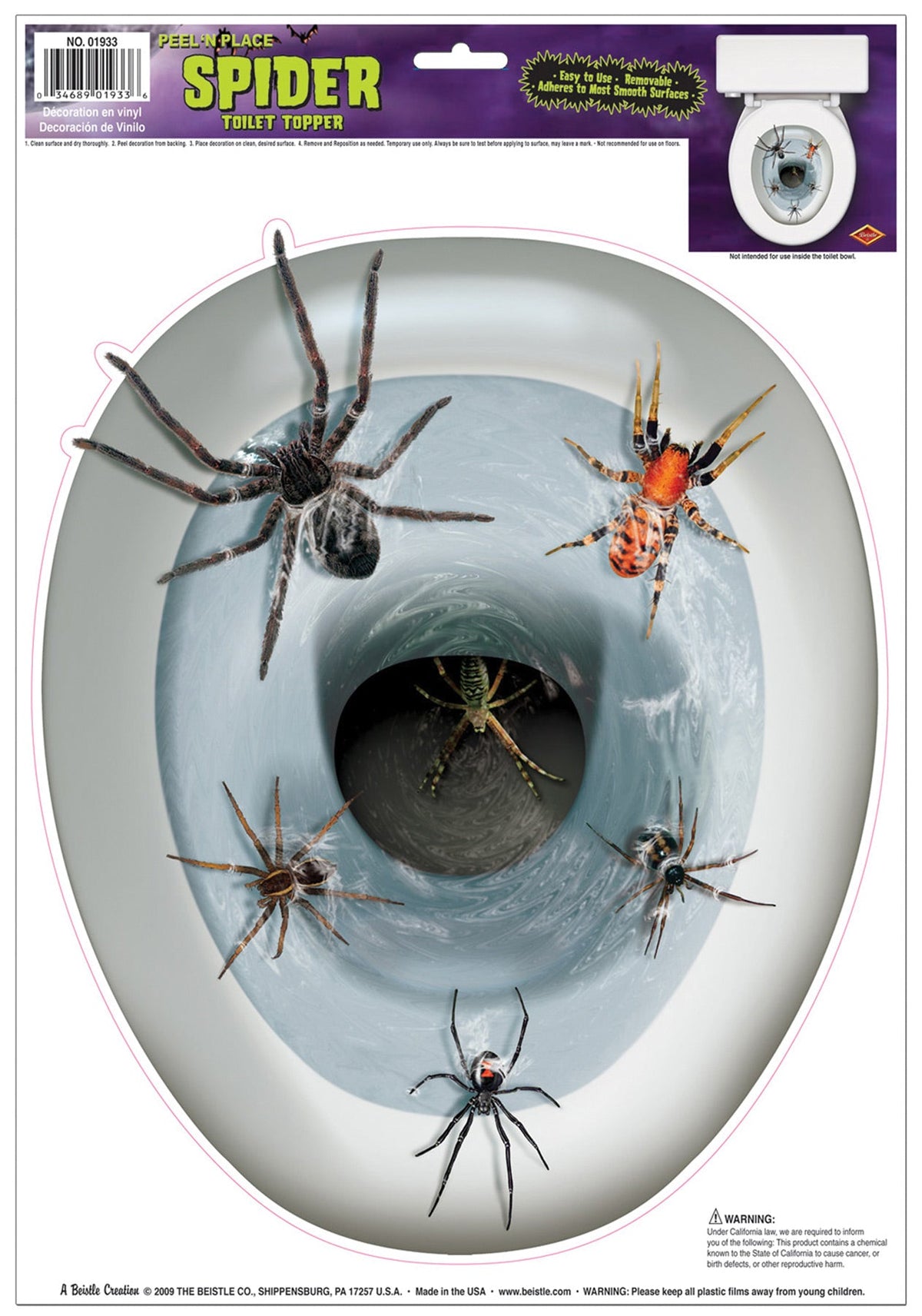 Spider Toilet Topper Peel N Pl – Tophatter's Inc.