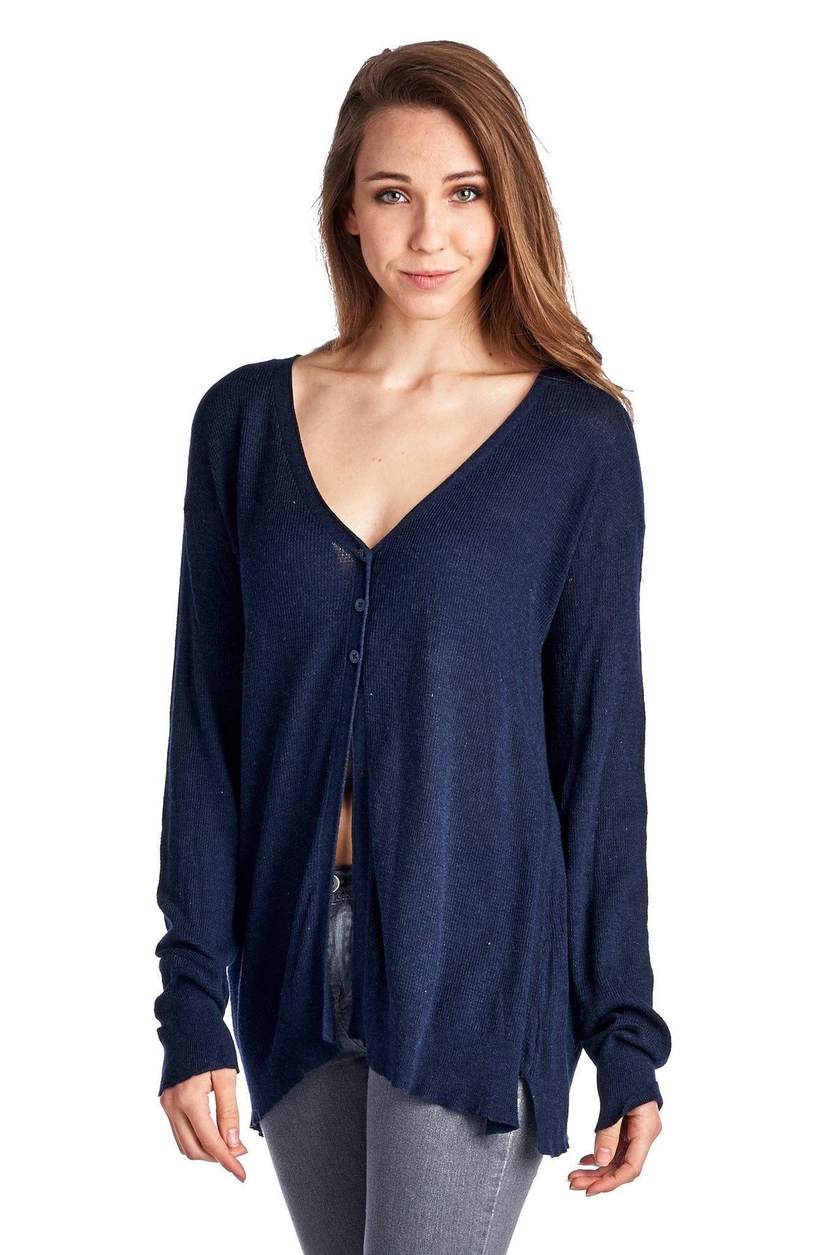 Women's Thermal Cardigans Navy 18 Cardigan - Tophatter Daily Deals