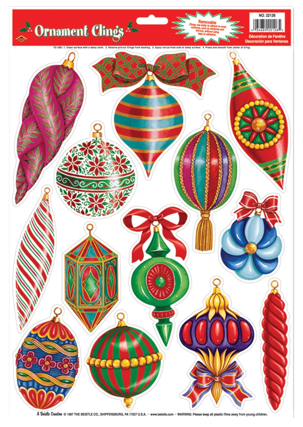 Christmas Ornament Clings Christmas Decorations & Props - Tophatter Daily Deals