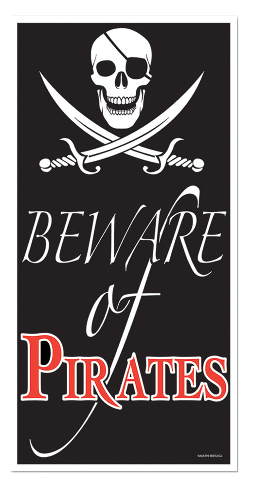 Beware of Pirate Door Cover Halloween Door Decorations - Tophatter Daily Deals