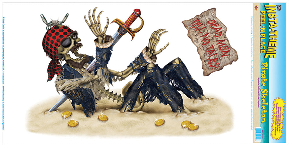Pirate Skeleton Peel Place Halloween Skeleton Decorations - Tophatter Daily Deals