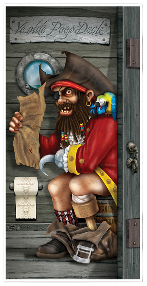 Pirate Restroom Door Cover Halloween Door Decorations - Tophatter Daily Deals