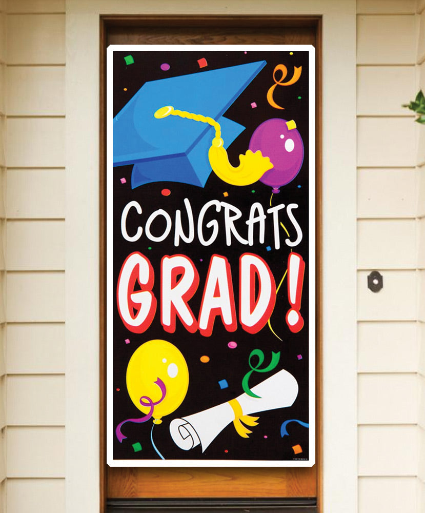 Congrats Grad Door Cover Halloween Door Decorations - Tophatter Daily Deals