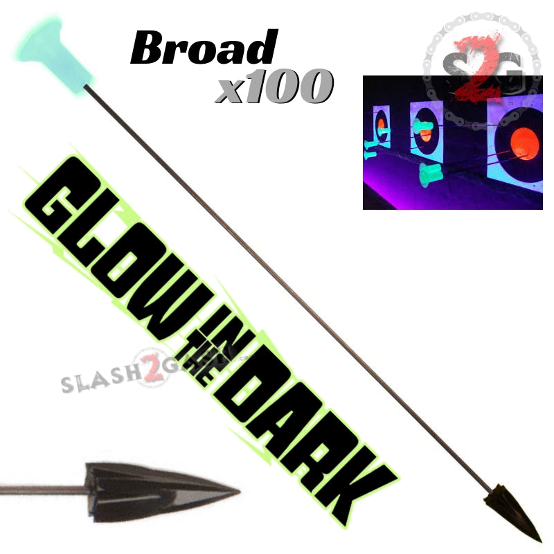 Broadhead Hunting Darts .40 Cal Blowgun Ammo - Glow In The Dark x100 Blowgun Darts/Accessories - Tophatter Daily Deals
