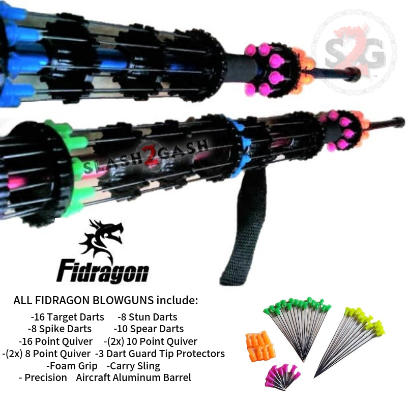 Fidragon 24" Blowgun .40 cal LOADED w/ 42 Darts - Blue - BEST VALUE Blowgun - Tophatter Daily Deals