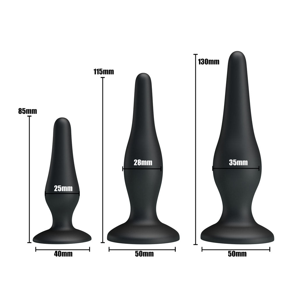 Party Up Jerry Butt Plug Set - Set of Three Sizes > Anal Range > Butt Plug Kits - Tophatter Daily Deals