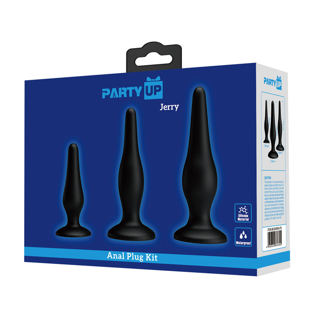 Party Up Jerry Butt Plug Set - Set of Three Sizes > Anal Range > Butt Plug Kits - Tophatter Daily Deals