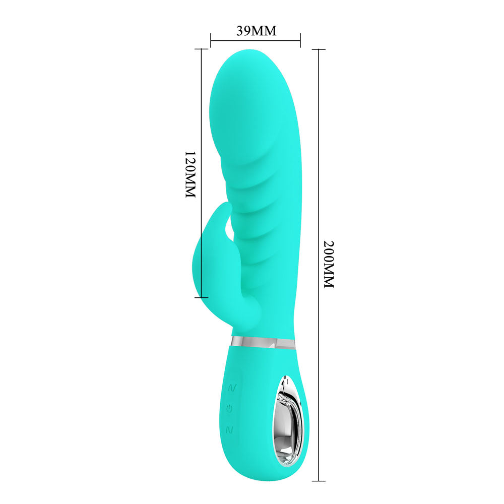 Party Up Edward Rabbit Vibe Teal 20 cm Rabbit Vibrator > Vibrators > Ladies > Rabbit - Tophatter Daily Deals