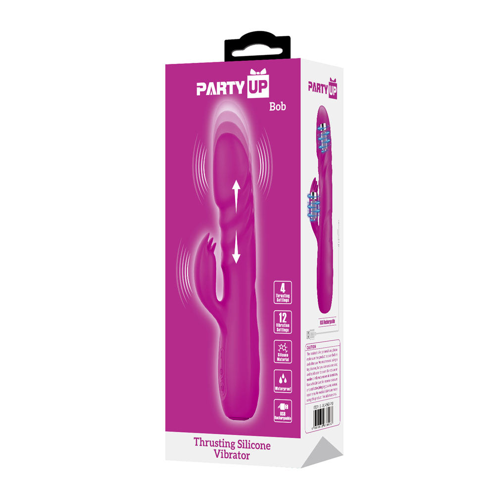 Party Up Bob Thrusting Vibe 25 cm Rabbit Vibrator > Vibrators > Ladies > Rabbit - Tophatter Daily Deals