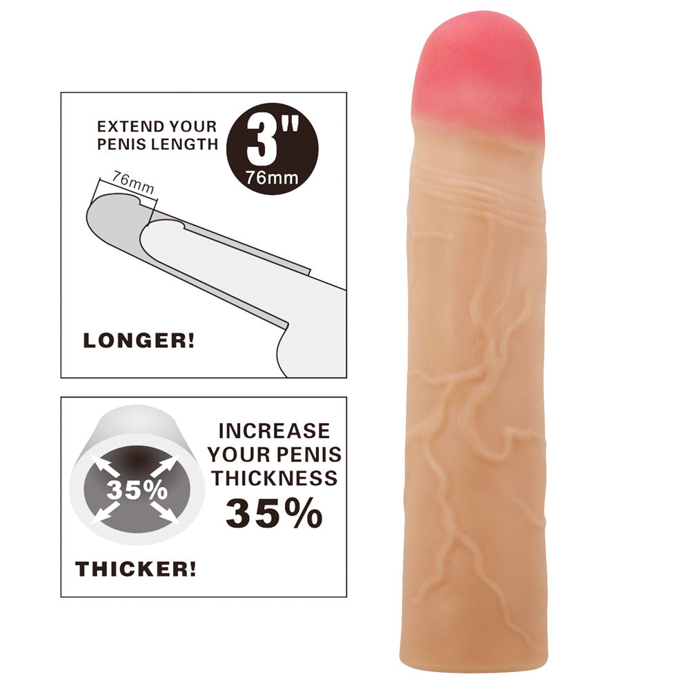 Party Up Philip 3 Inch Penis Extender Sleeve for Enhanced Intimate Experiences > Sex Toys For Men > Penis Sleeves - Tophatter Daily Deals
