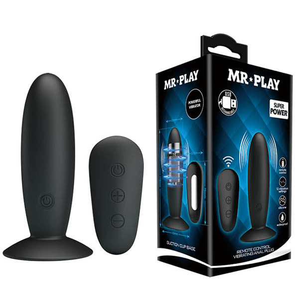 Pretty Love Mr. Play (Black) – Remote-Controlled Silicone Vibrating Anal Plug > Anal Range > Vibrating Butt Plugs - Tophatter Daily Deals
