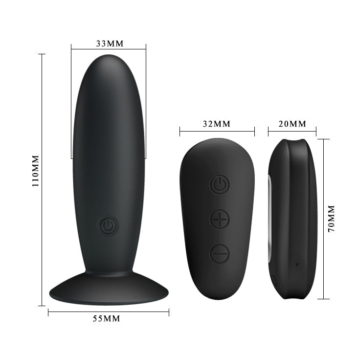 Pretty Love Mr. Play (Black) – Remote-Controlled Silicone Vibrating Anal Plug > Anal Range > Vibrating Butt Plugs - Tophatter Daily Deals