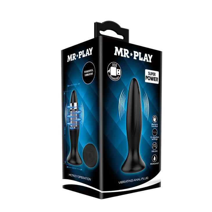 Mr. Play Vibrating Anal Plug – Ergonomic Design Butt Plug > Anal Range > Vibrating Butt Plugs - Tophatter Daily Deals