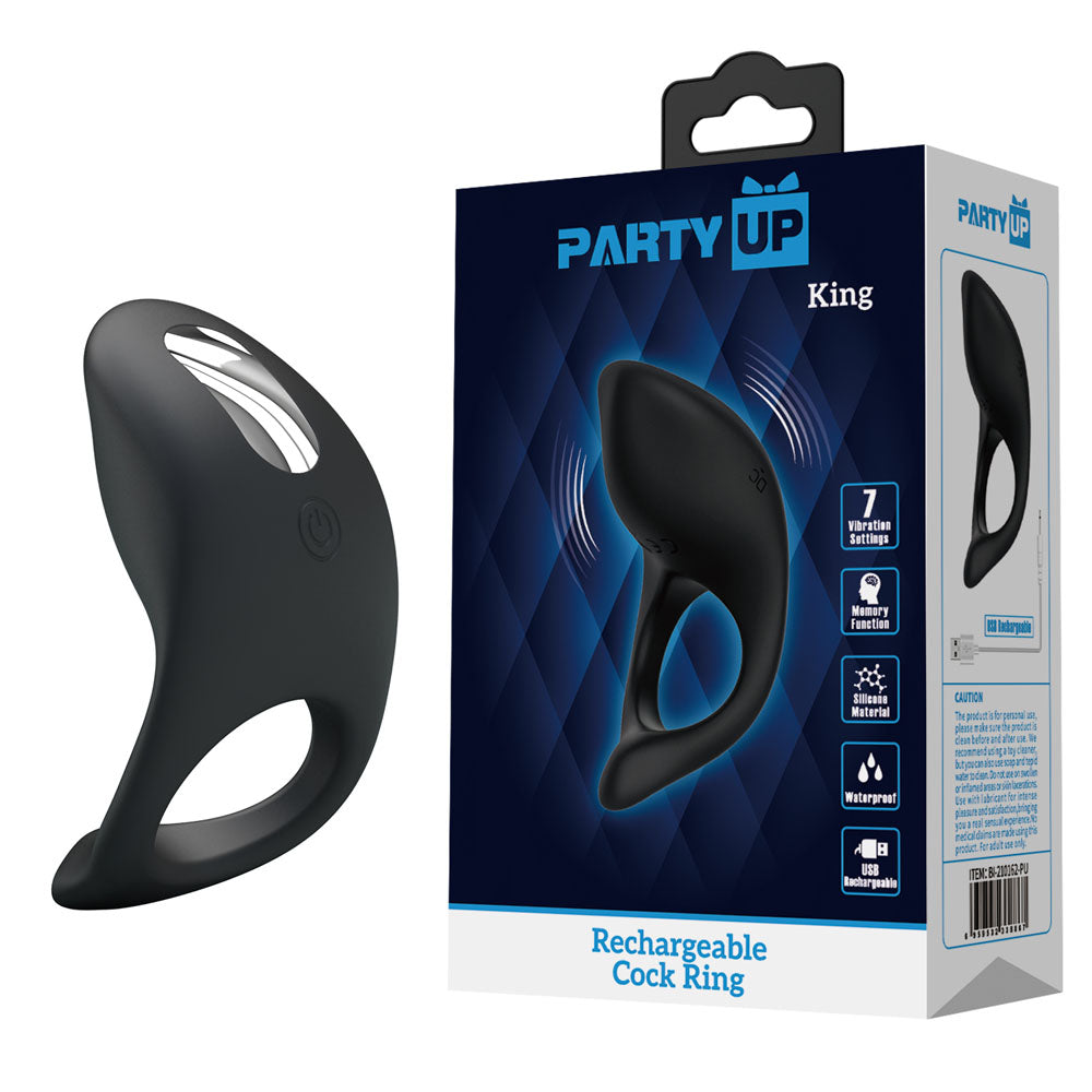Party Up King – USB Rechargeable Silicone Cock Ring > Cock Ring > Vibrating - Tophatter Daily Deals