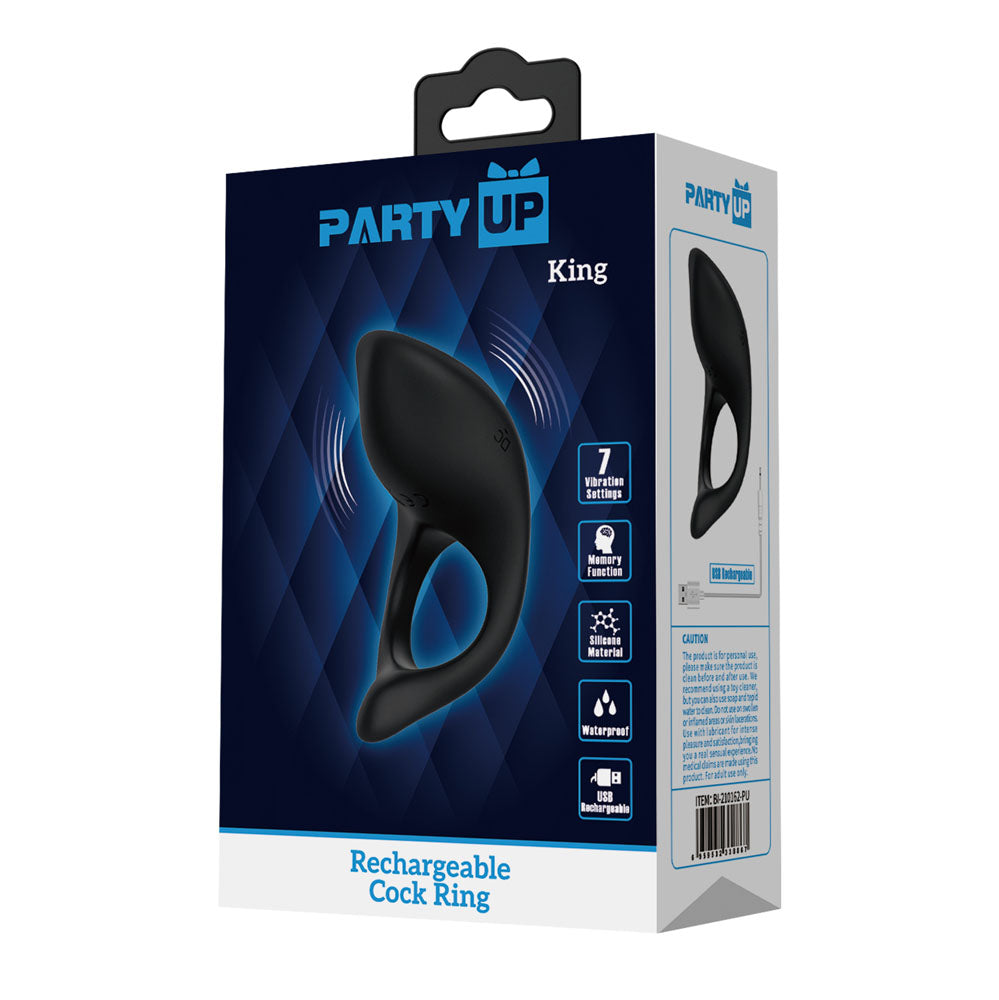 Party Up King – USB Rechargeable Silicone Cock Ring > Cock Ring > Vibrating - Tophatter Daily Deals