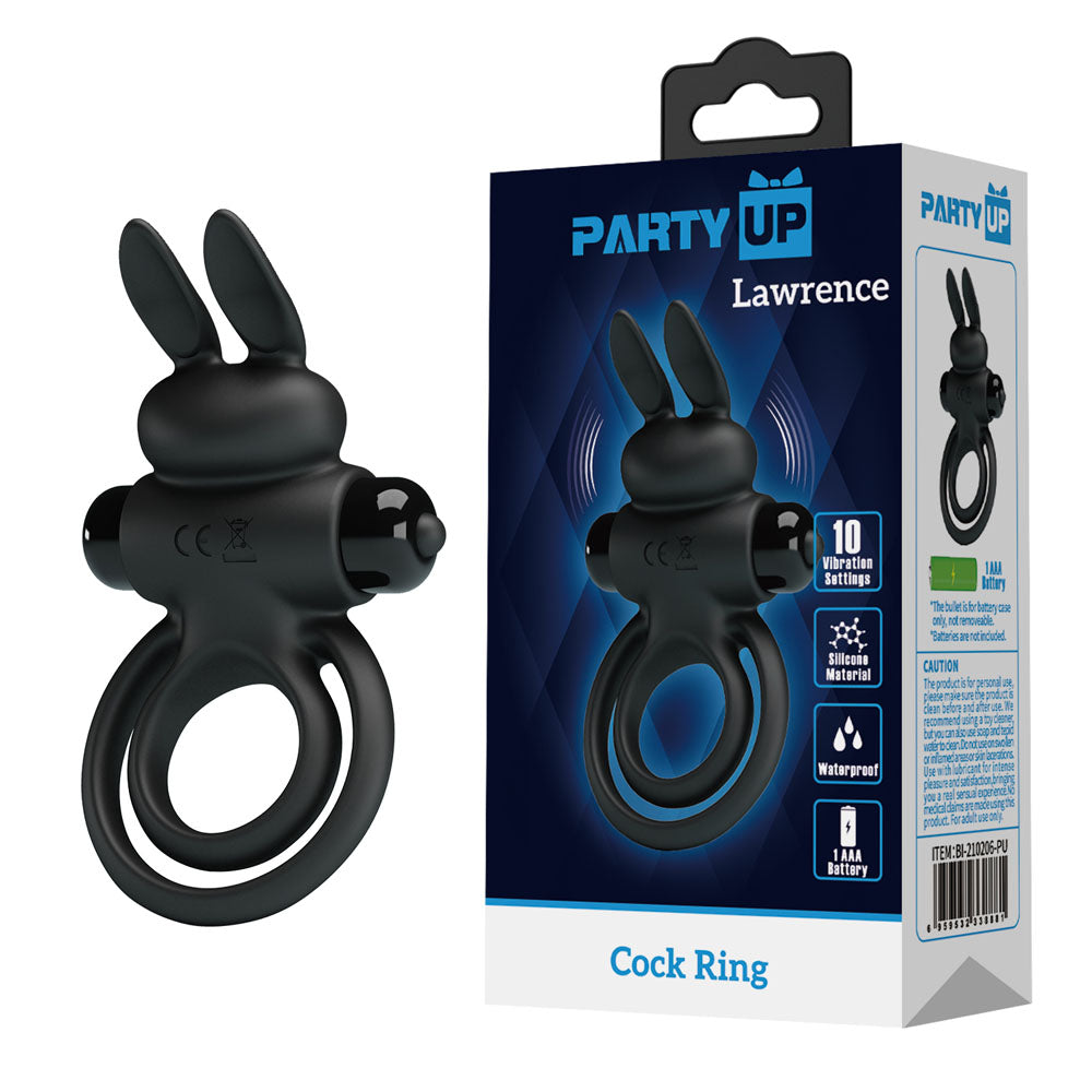 Party Up Lawrence – Vibrating Silicone Cock Ring and Balls Ring > Cock Ring > Vibrating - Tophatter Daily Deals