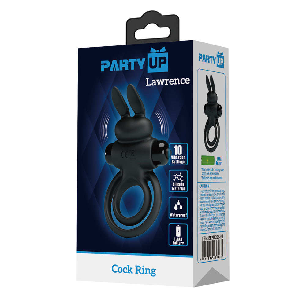 Party Up Lawrence – Vibrating Silicone Cock Ring and Balls Ring > Cock Ring > Vibrating - Tophatter Daily Deals