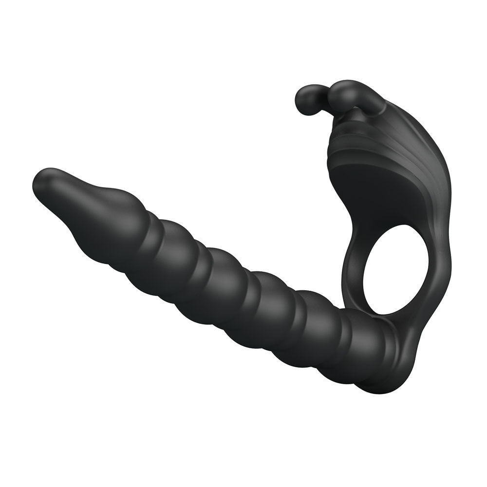 Party Up Marcus (Black) – USB Rechargeable Vibrating Cock Ring and Anal Plug > Anal Range > Anal Probes - Tophatter Daily Deals