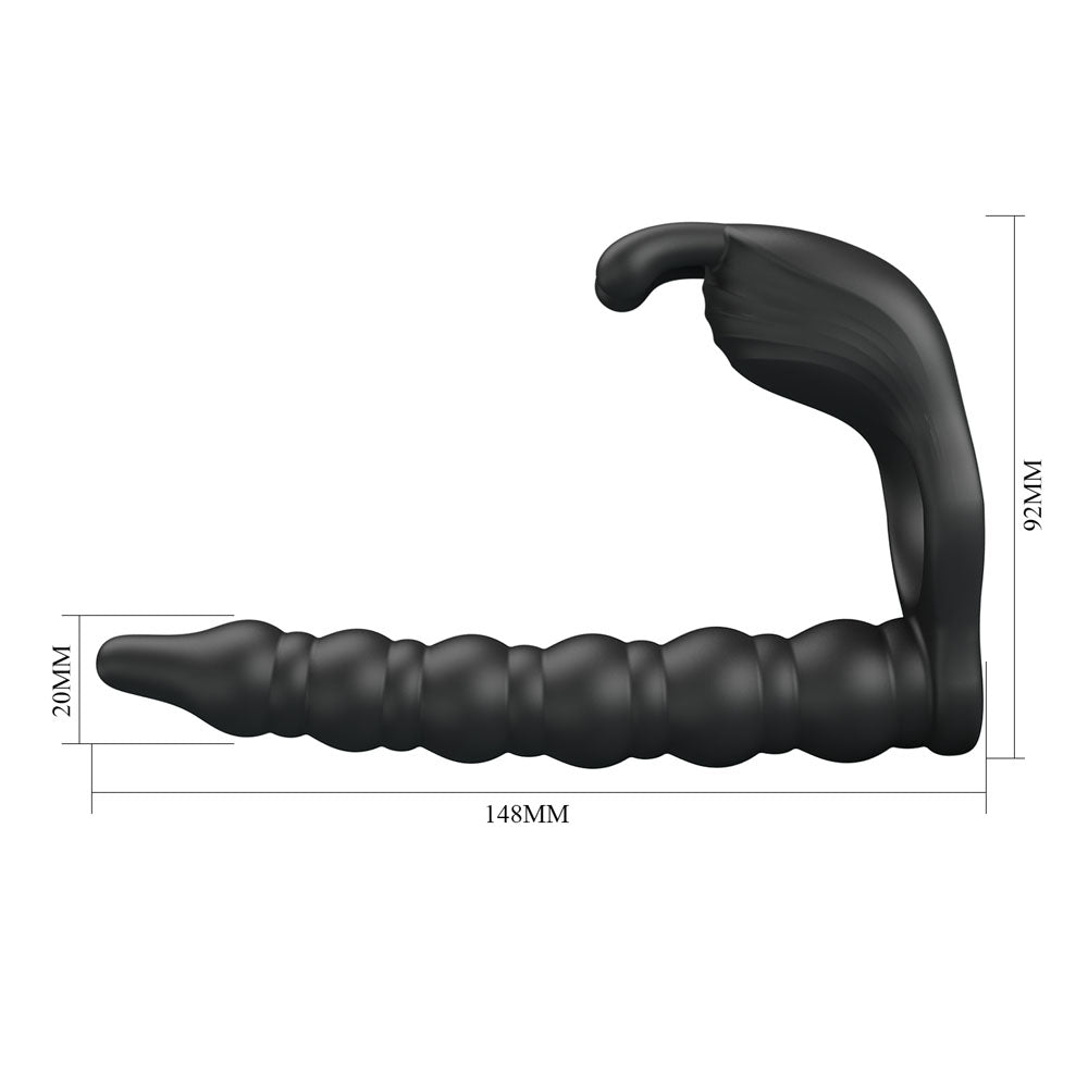 Party Up Marcus (Black) – USB Rechargeable Vibrating Cock Ring and Anal Plug > Anal Range > Anal Probes - Tophatter Daily Deals