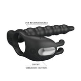 Party Up Marcus (Black) – USB Rechargeable Vibrating Cock Ring and Anal Plug > Anal Range > Anal Probes - Tophatter Daily Deals