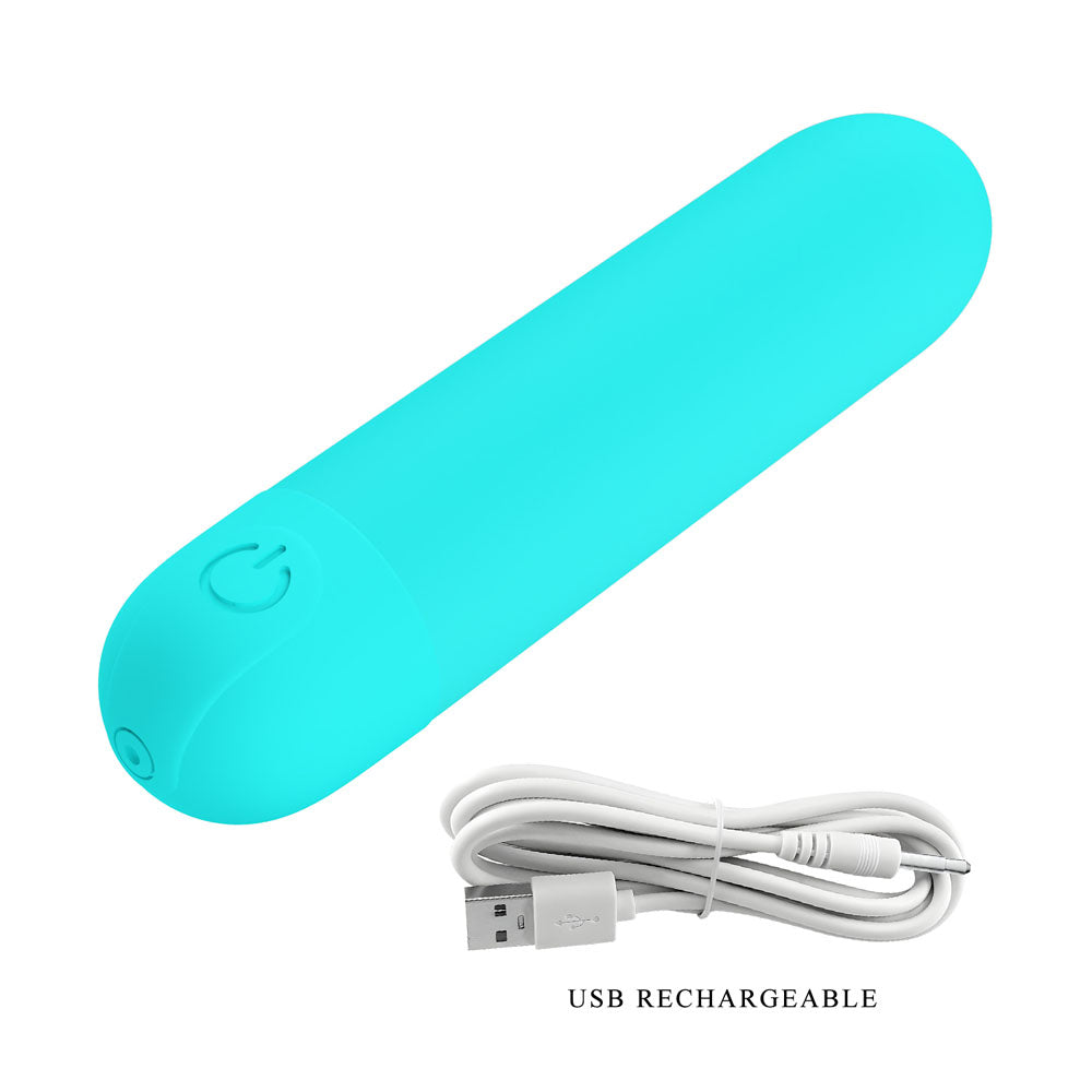 Party Up Harry Mini Bullet (Teal) – USB Rechargeable 8 cm Bullet Vibrator > Vibrators > Mini Vibrators - Tophatter Daily Deals