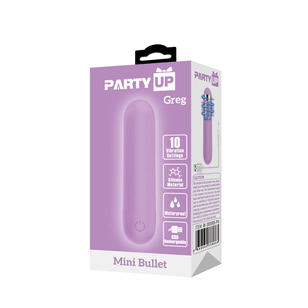 Party Up Greg Mini (Black) – USB Rechargeable 8 cm Bullet Vibrator > Vibrators > Mini Vibrators - Tophatter Daily Deals