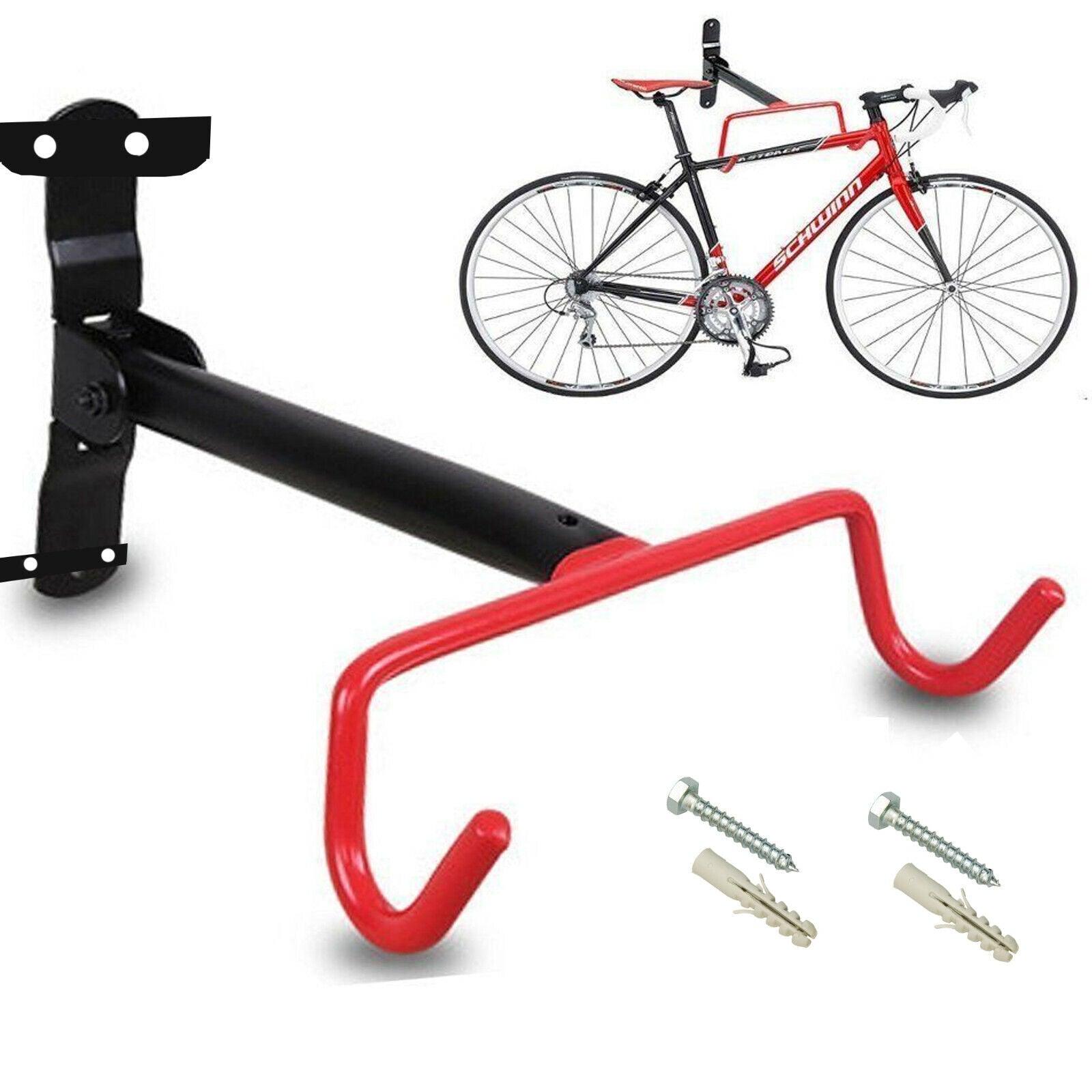Bicycle Storage Indoors - Bike Bicycle Wall Mounted Rack Storage Hanger Holder Hook Folding Space Saver Cycling - Tophatter Daily Deals