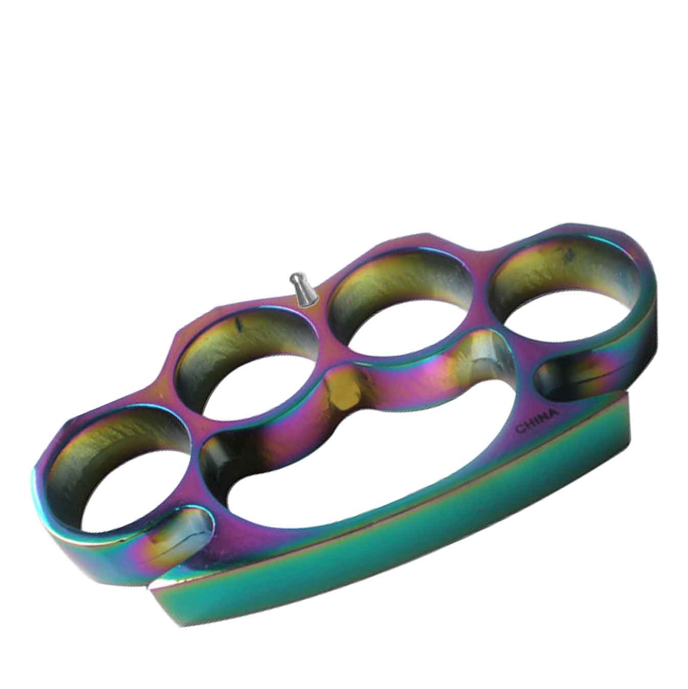 Self Defense Titanium Finish Metal Buckle Knuckles, Paperweight Collectible Weapons - Tophatter Daily Deals