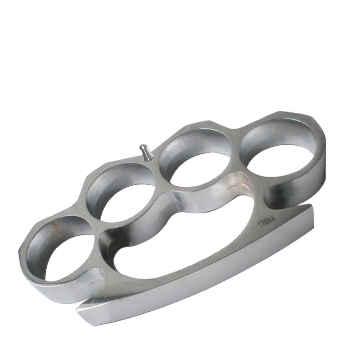 Self Defense Chrome Metal Buckle Knuckles, Paperweight Collectible Weapons - Tophatter Daily Deals