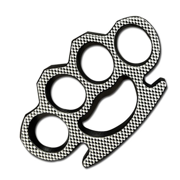 Heavy Duty Paper Weight Carbon Fiber Knuckle Duster Solid Metal - Tophatter's Army Products & Self Defense Collectible Weapons - Tophatter Daily Deals