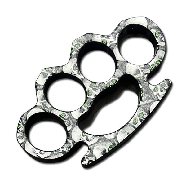 Heavy Duty Paper Weight Demonic Skull Knuckle Duster Solid Metal Collectible Weapons - Tophatter Daily Deals