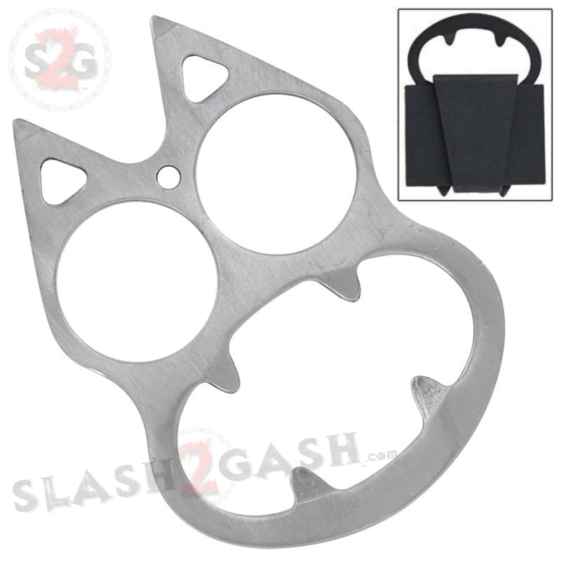 Metal Cat Buckle 2 Finger Double Knuckle Bottle Opener - Silver Belt Buckle - Tophatter Daily Deals