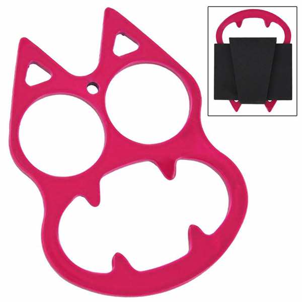 Flirty Fuchsia Cat Face Evil Mini Knuckle Collectible Weapons - Tophatter Daily Deals