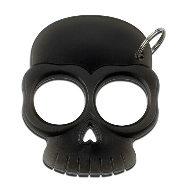 Two Finger Black Self Defense Skull Knuckle Keychain - TOPHATTER'S ARMORY DEALS Collectible Weapons - Tophatter Daily Deals