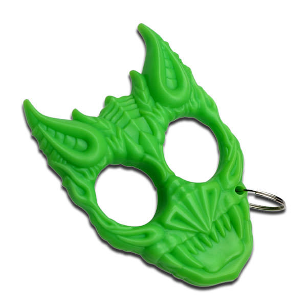 Green Hard Plastic Demonic Knuckle Defense Keyring - TOPHATTER'S ARMORY DEALS Collectible Weapons - Tophatter Daily Deals