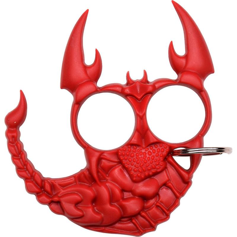 Scorpion Self Defense Finger Knuckle Keychain Burgundy - Tophatter's Army Products & Self Defense Collectible Weapons - Tophatter Daily Deals