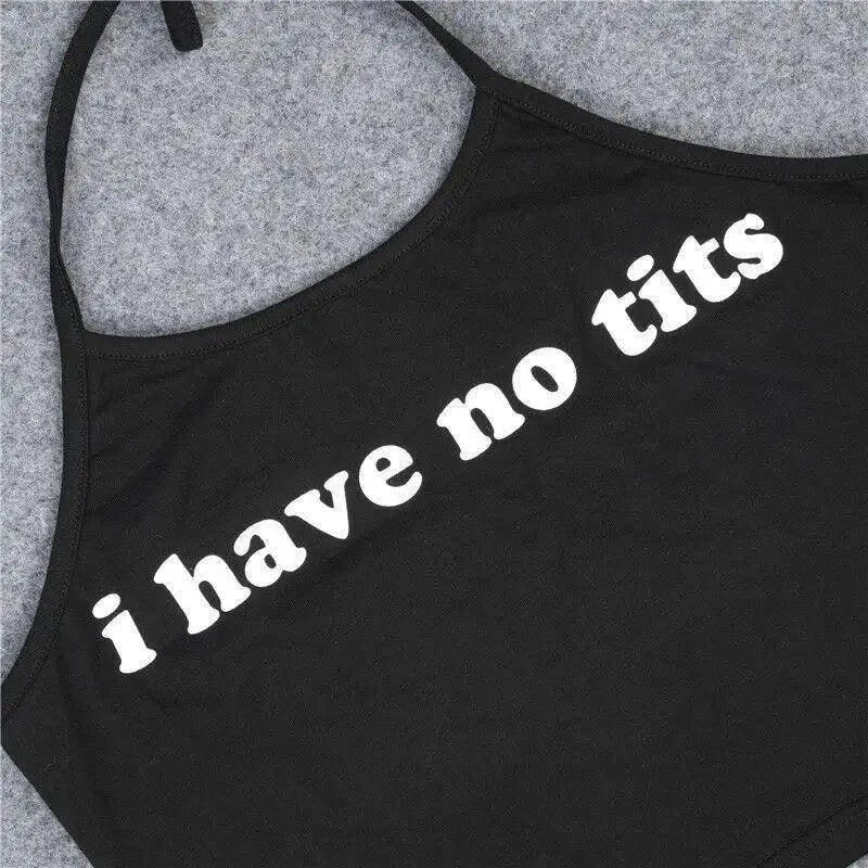 BKLD 2025 New Summer Sexy Y2k Clothes Women Tanks & Camis Bra Crop Top Feminino Funny Letter I Have No Tits Strapless Crop Top - Tophatter Daily Deals