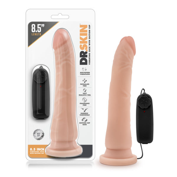 Dr. Skin 8.5 Inch Vibrating Realistic Cock (Vanilla) – Slim Vibrator With Suction Cup > Vibrators > Realistic Vibrators - Tophatter Daily Deals