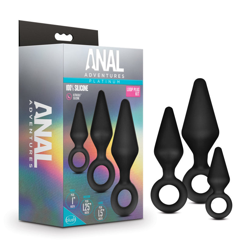 Anal Adventures Platinum Silicone Loop Anal Plug Kit > Anal Range > Butt Plug Kits - Tophatter Daily Deals