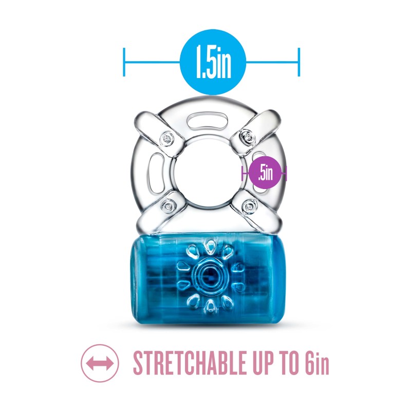 Play With Me Pleaser Cock Ring Blue > Cock Ring > Vibrating - Tophatter Daily Deals