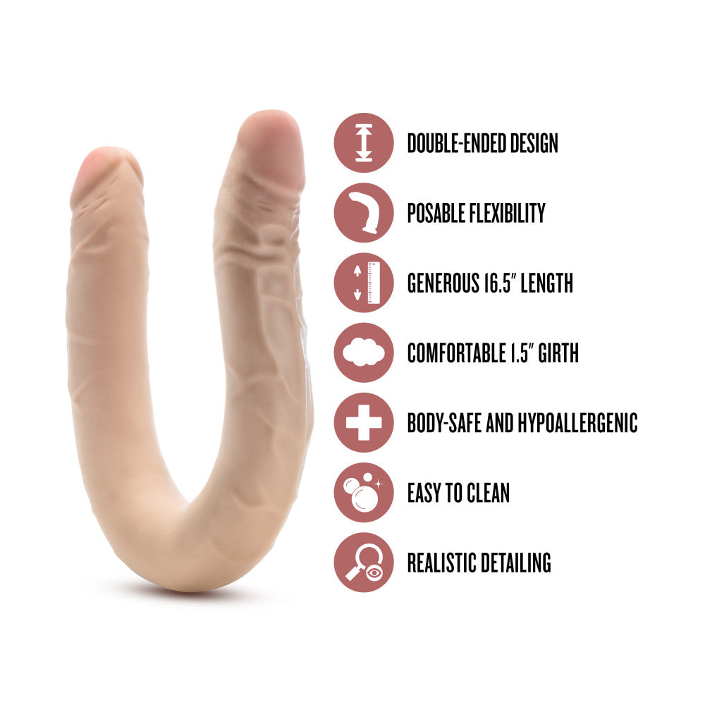 Dr Skin Plus 16.5 Inch Posable Double Dong 42 Centimeter Dual Ended Dildo > Dildos > Double Dildos - Tophatter Daily Deals