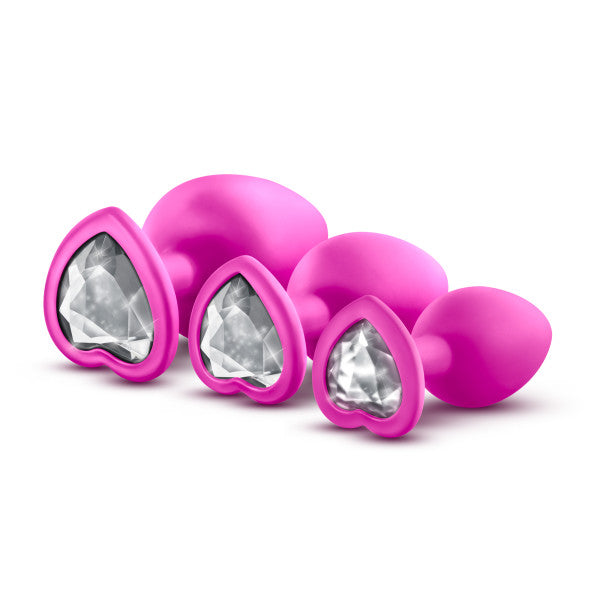 Luxe Bling Plugs Training Kit Pink w White Gems Anal Plugs - Tophatter Daily Deals