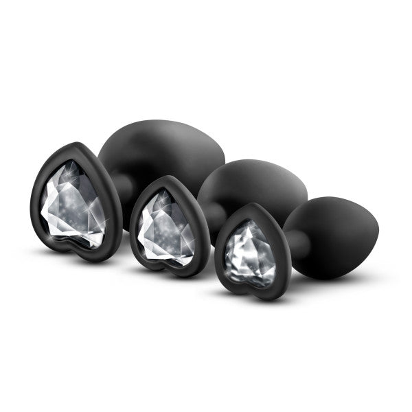 Luxe Bling Plugs Training Kit Black w White Gems Anal Plugs - Tophatter Daily Deals